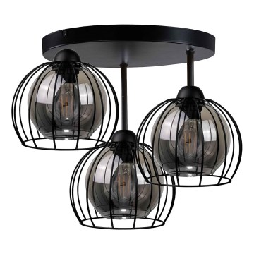 Felületre szerelhető csillár  SOLO BLACK 3xE27/60W/230V átm. 30 cm