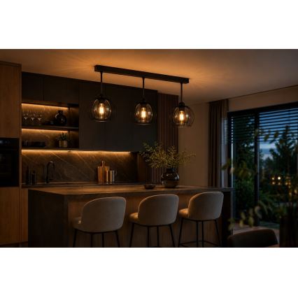 Felületre szerelhető csillár SOLO BLACK 3xE27/60W/230V