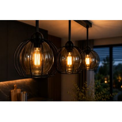 Felületre szerelhető csillár SOLO BLACK 3xE27/60W/230V