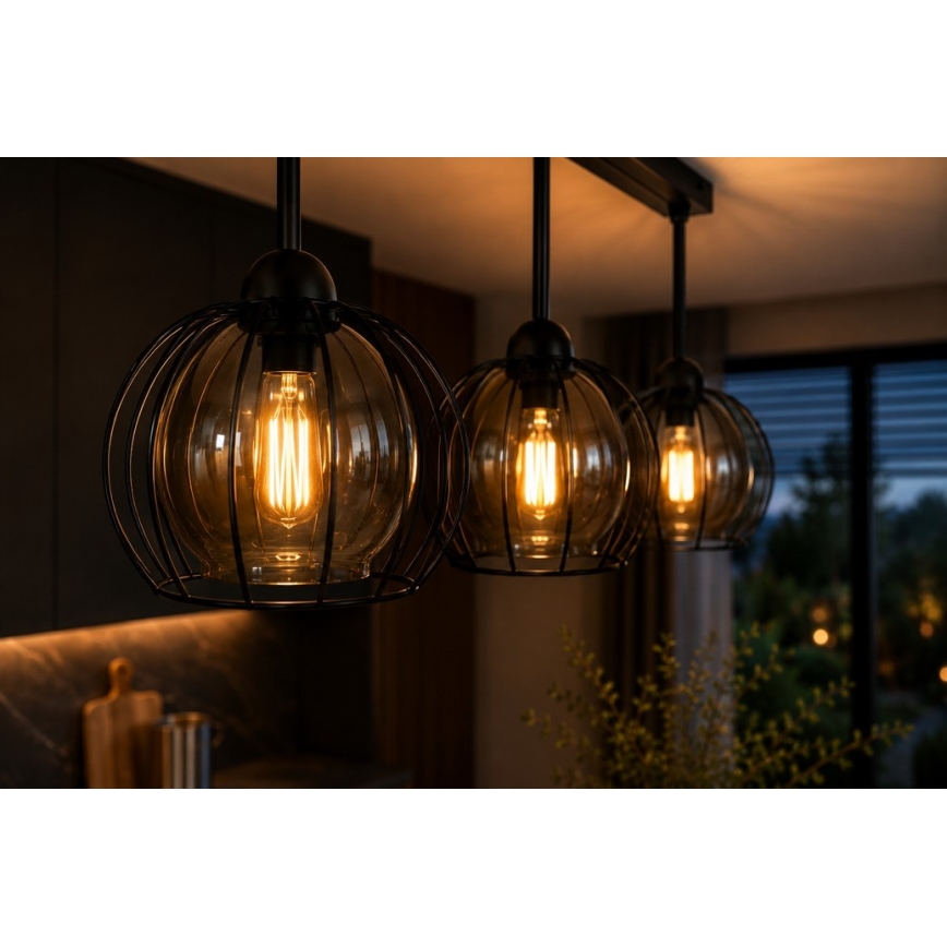 Felületre szerelhető csillár SOLO BLACK 3xE27/60W/230V