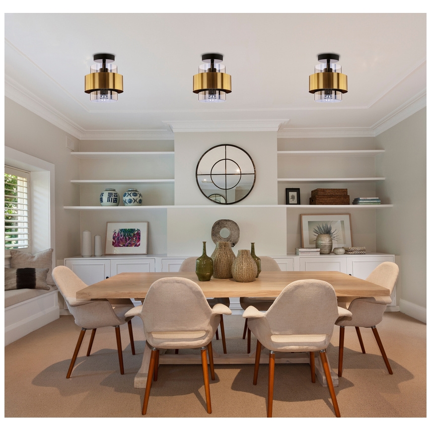 Felületre szerelhető csillár SPIEGA 1xE27/60W/230V arany/fekete