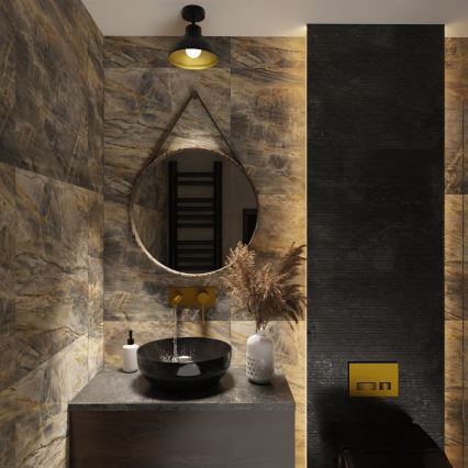 Felületre szerelhető csillár SVEN 1xE27/15W/230V fekete/arany