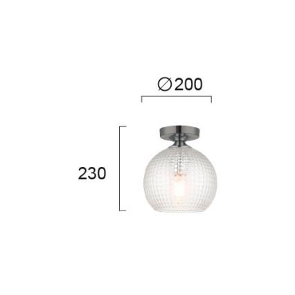 Felületre szerelhető csillár TALISA 1xE27/40W/230V fekete króm