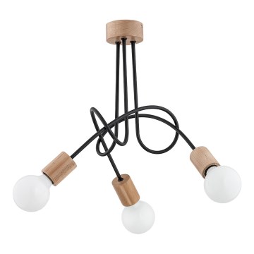 Felületre szerelhető csillár  TANGO 3xE27/15W/230V barna/fekete