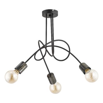 Felületre szerelhető csillár  TANGO 3xE27/15W/230V fekete