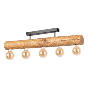 Felületre szerelhető csillár  TRABO 5xE27/60W/230V fenyő