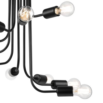 Felületre szerelhető csillár  TRINITY 10xE27/15W/230V fekete