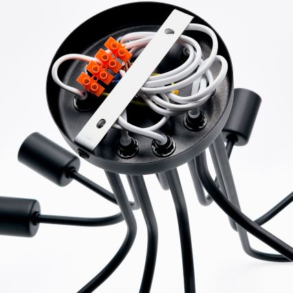 Felületre szerelhető csillár  TRINITY 10xE27/15W/230V fekete