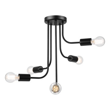 Felületre szerelhető csillár  TRINITY 5xE27/15W/230V fekete