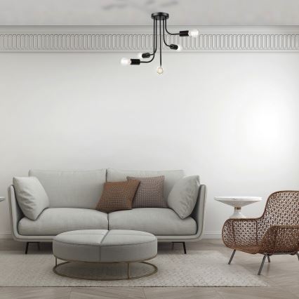 Felületre szerelhető csillár  TRINITY 5xE27/15W/230V fekete