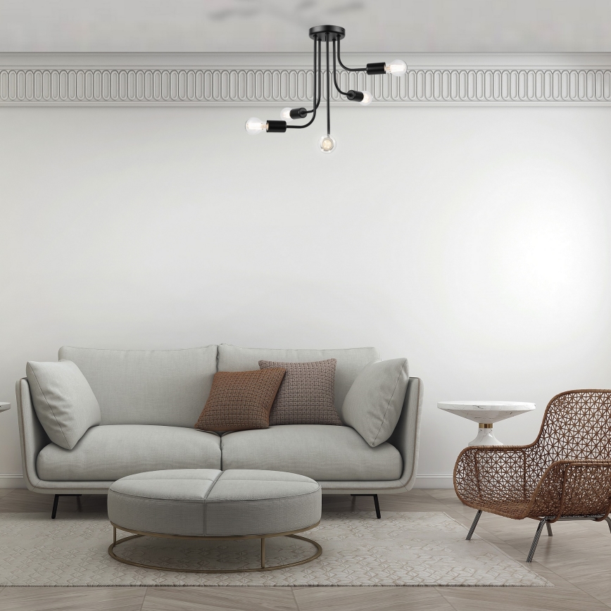 Felületre szerelhető csillár  TRINITY 5xE27/15W/230V fekete