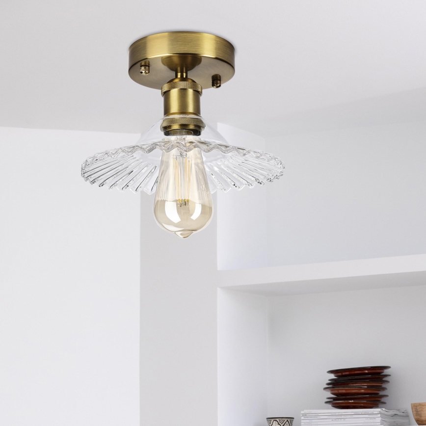 Felületre szerelhető csillár TRISH 1xE27/15W/230V arany/átlátszó