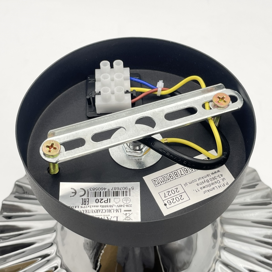 Felületre szerelhető csillár TRISH 1xE27/15W/230V fekete/füstszínű
