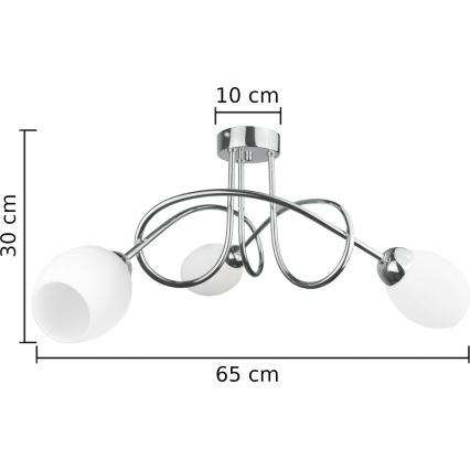 Felületre szerelhető csillár TWIST WHITE 3xE14/40W/230V