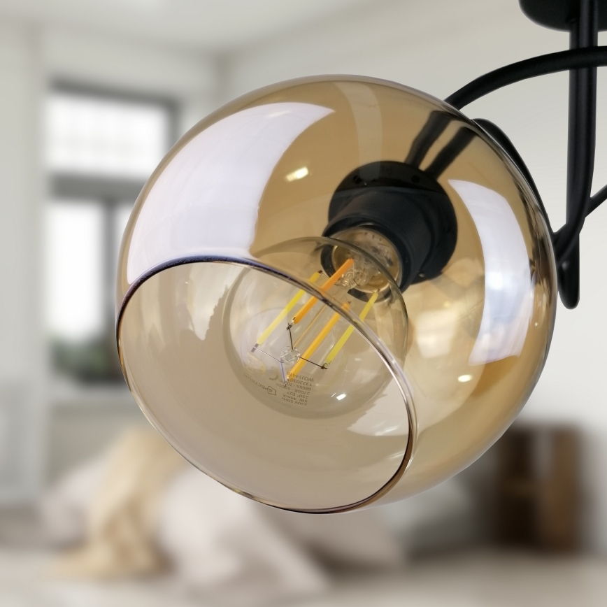 Felületre szerelhető csillár VENUS BLACK 3xE27/60W/230V