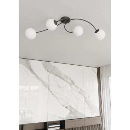 Felületre szerelhető csillár  VIBRA 4xE14/10W/230V fekete/fehér