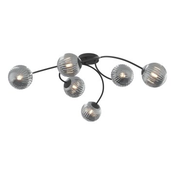 Felületre szerelhető csillár  VIBRA 6xE14/10W/230V fekete/szürke