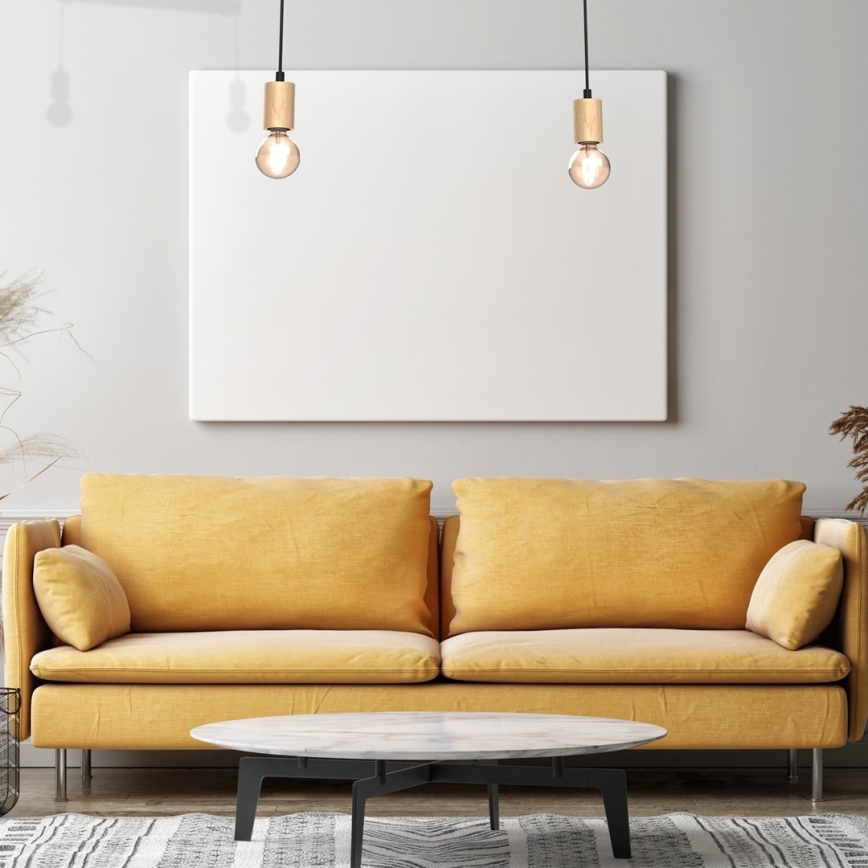 Felületre szerelhető csillár VIGA 2xE27/60W/230V fa