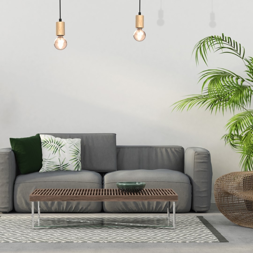 Felületre szerelhető csillár VIGA 2xE27/60W/230V fa