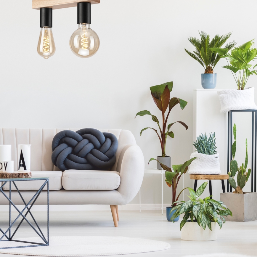 Felületre szerelhető csillár VITO OAK 2xE27/60W/230V tölgy