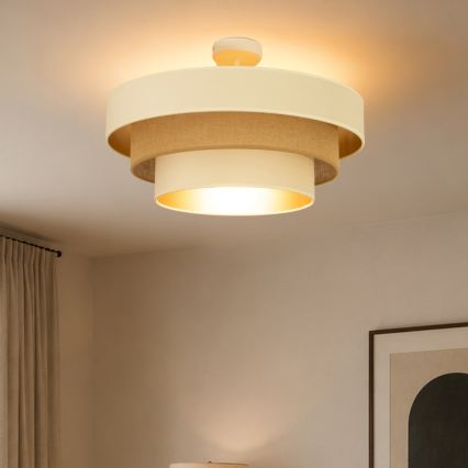 Felületre szerelhető csillár WENTA 1xE27/60W/230V átm. 50 cm bézs/arany