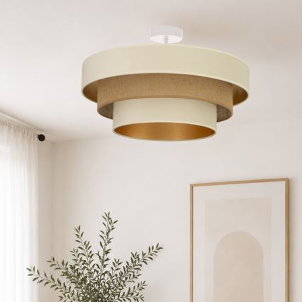 Felületre szerelhető csillár WENTA 1xE27/60W/230V Ø 50 cm bézs/juta