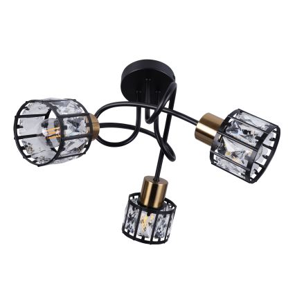 Felületre szerelhető csillár ZAHARA 3xE27/10W/230V fekete