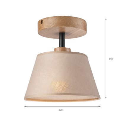 Felületre szerelhető lámpa ANTONIO 1xE14/60W/230V bézs/tölgy