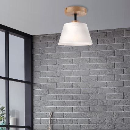 Felületre szerelhető lámpa ANTONIO 1xE14/60W/230V fehér/dió