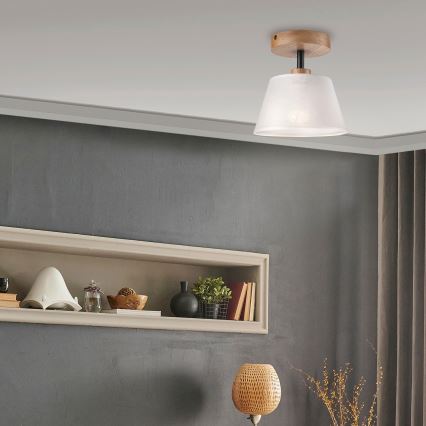 Felületre szerelhető lámpa ANTONIO 1xE14/60W/230V fehér/dió