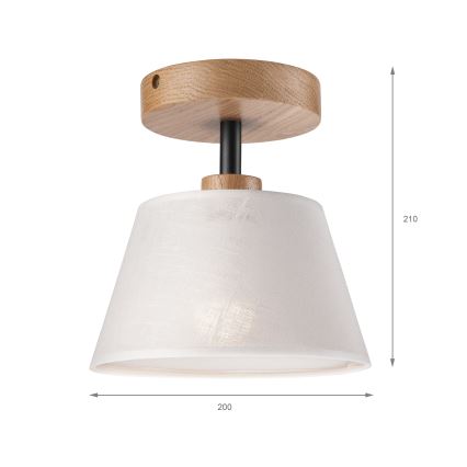 Felületre szerelhető lámpa ANTONIO 1xE14/60W/230V fehér/dió