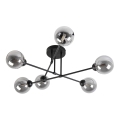 Felületre szerelhető mennyezeti csillár OBSIDIAN 6xG9/10W/230V fekete/füstszürke