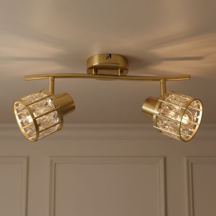 Felületre szerelhető mennyezeti csillár ZAHARA 2xE27/10W/230V arany