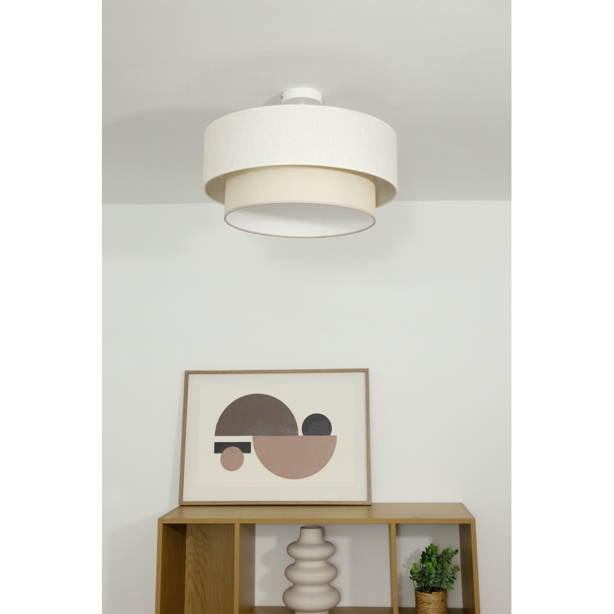 Felületre szerelhető NATIA csillár, 1xE27/60W/230V, átm. 45 cm, krémszínű