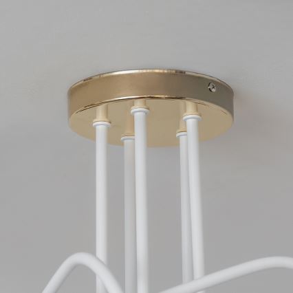 Felületre szerelhető OXFORD csillár 5xE27/15W/230V, arany/fehér