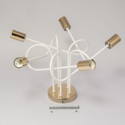 Felületre szerelhető OXFORD csillár 5xE27/15W/230V, arany/fehér