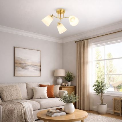 Felületre szerelhető PAFOS csillár 3xE27/15W/230V, aranyszínű