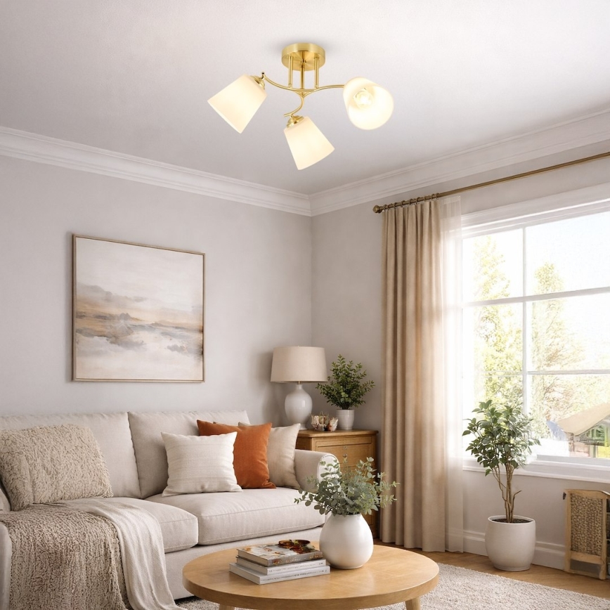 Felületre szerelhető PAFOS csillár 3xE27/15W/230V, aranyszínű