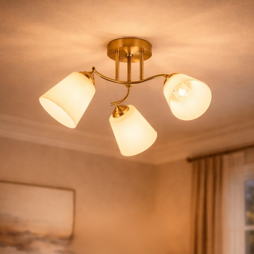 Felületre szerelhető PAFOS csillár 3xE27/15W/230V, aranyszínű