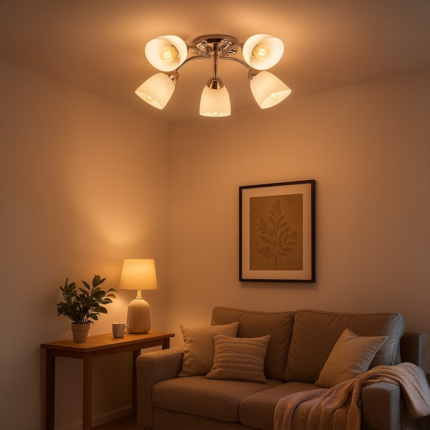 Felületre szerelhető PORTOS csillár 5xE14/10W/230V fényes króm