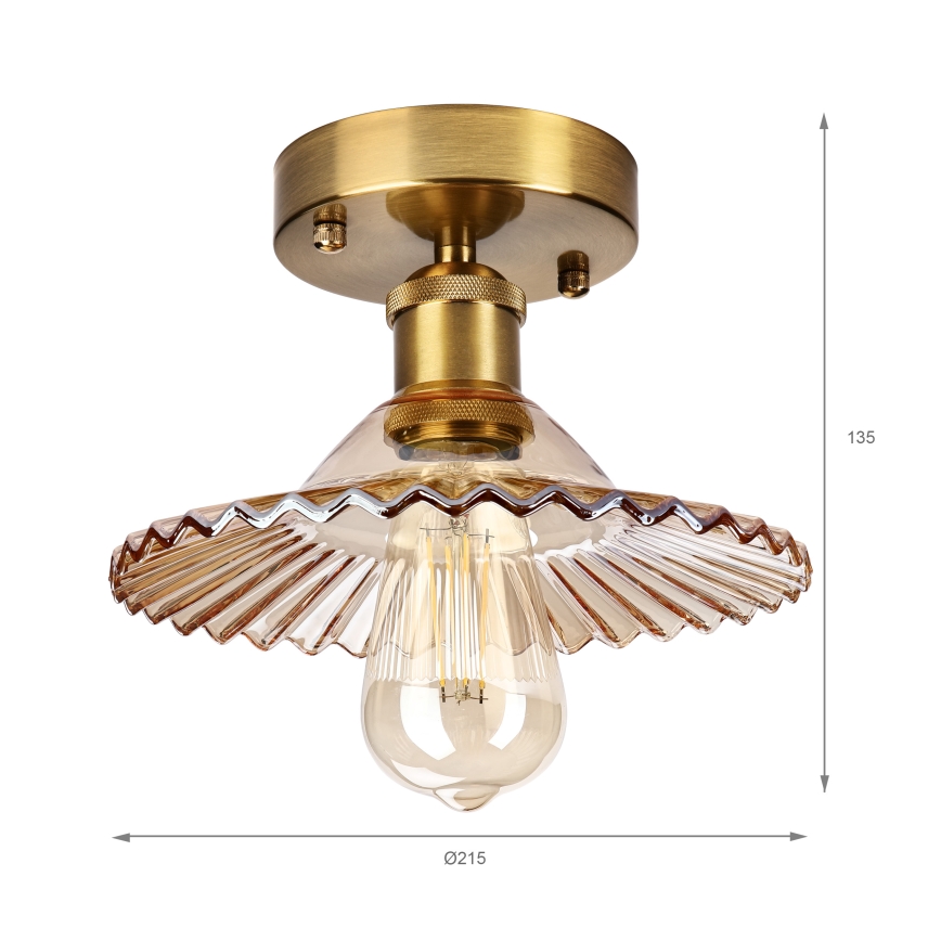 Felületre szerelhető TRISH csillár 1xE27/15W/230V arany/füstös bézs