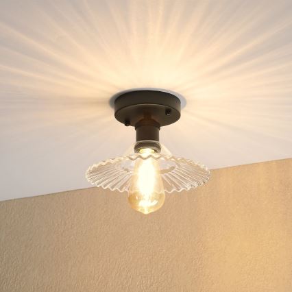 Felületre szerelhető TRISH csillár 1xE27/15W/230V fekete/átlátszó