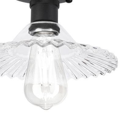 Felületre szerelhető TRISH csillár 1xE27/15W/230V fekete/átlátszó