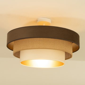 Felületre szerelhető WENTA csillár 1xE27/60W/230V Ø 50 cm, barna/juta/bézs