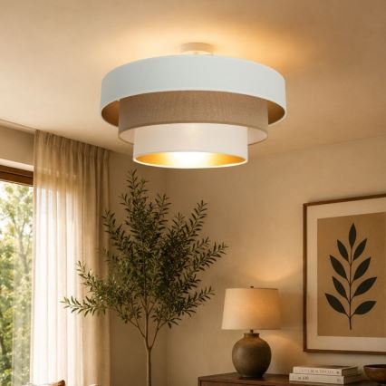 Felületre szerelhető WENTA csillár 1xE27/60W/230V Ø 50 cm fehér/barna