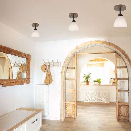 Felületre szerelt csillár 1xE27/60W/230V bükk