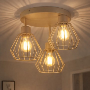 Felületre szerelt csillár AUDREY 3xE27/60W/230V bézs