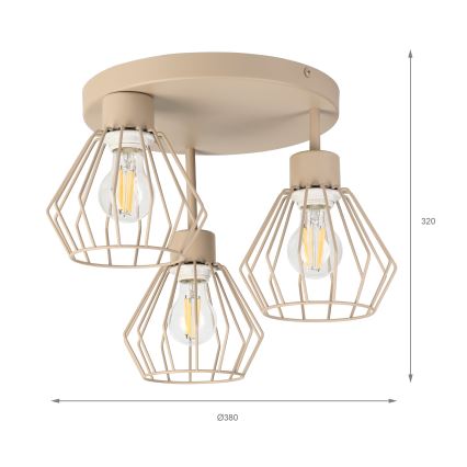 Felületre szerelt csillár AUDREY 3xE27/60W/230V bézs
