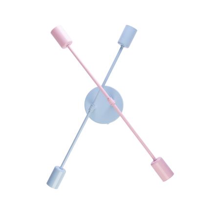Felületre szerelt csillár CAMBRIDGE 4xE27/15W/230V kék/rózsaszín