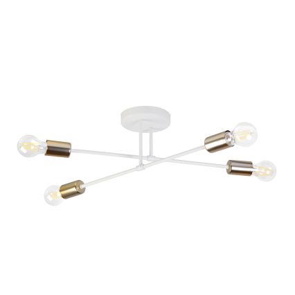 Felületre szerelt csillár CAMBRIDGE 4xE27/15W/230V sárgaréz/fehér